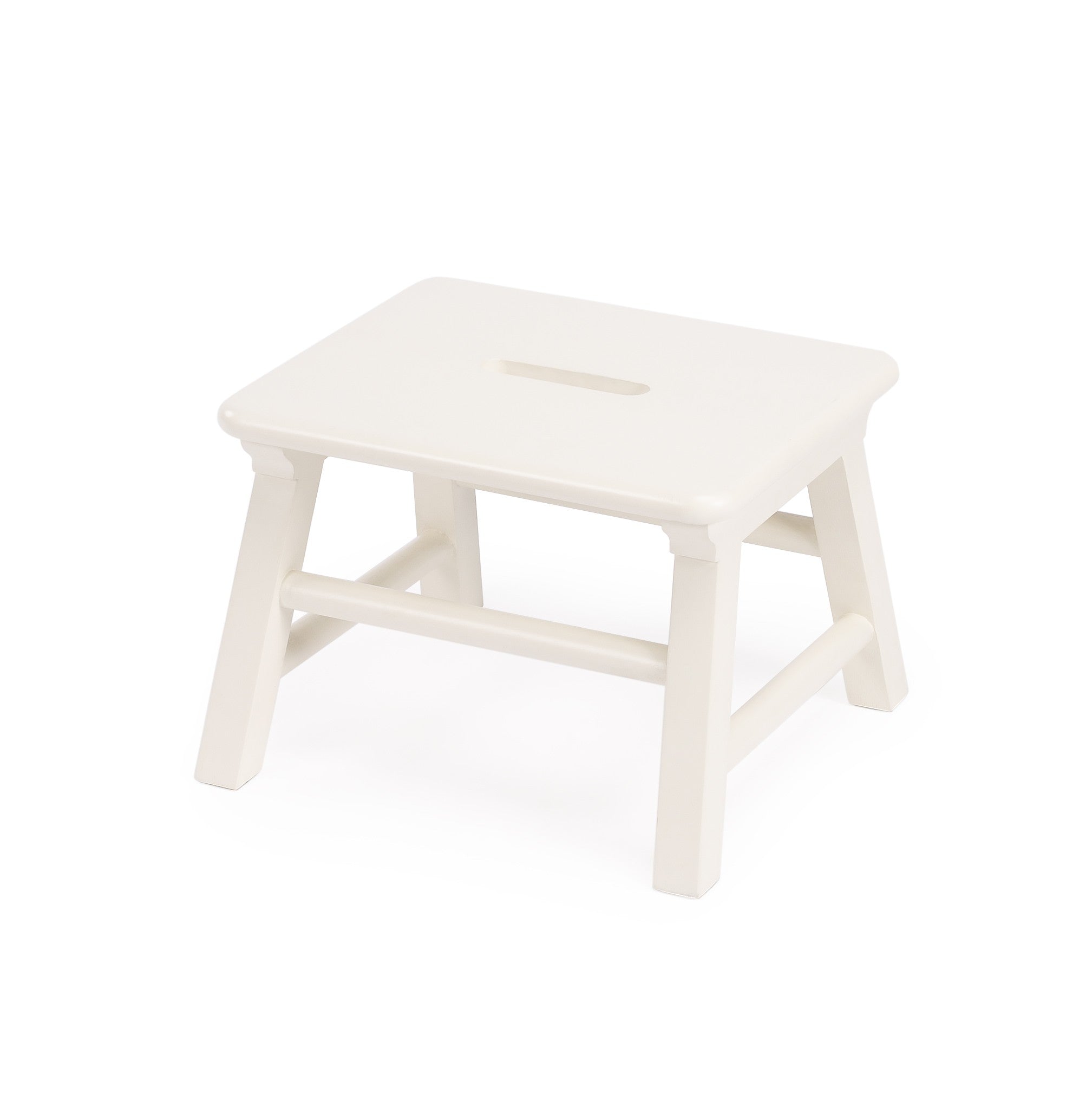 10" White Solid Wood Step Stool-Ladders-DECOROLALA