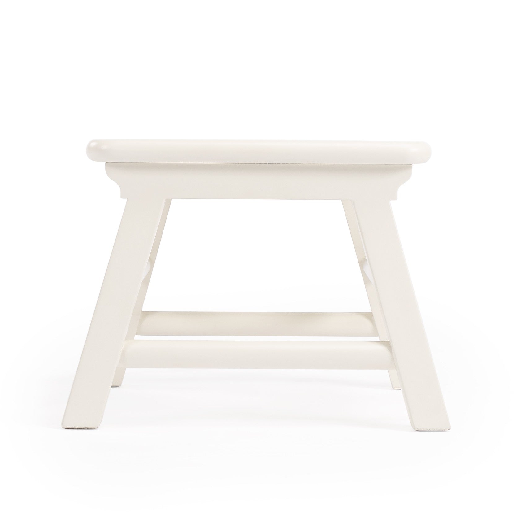 10" White Solid Wood Step Stool-Ladders-DECOROLALA