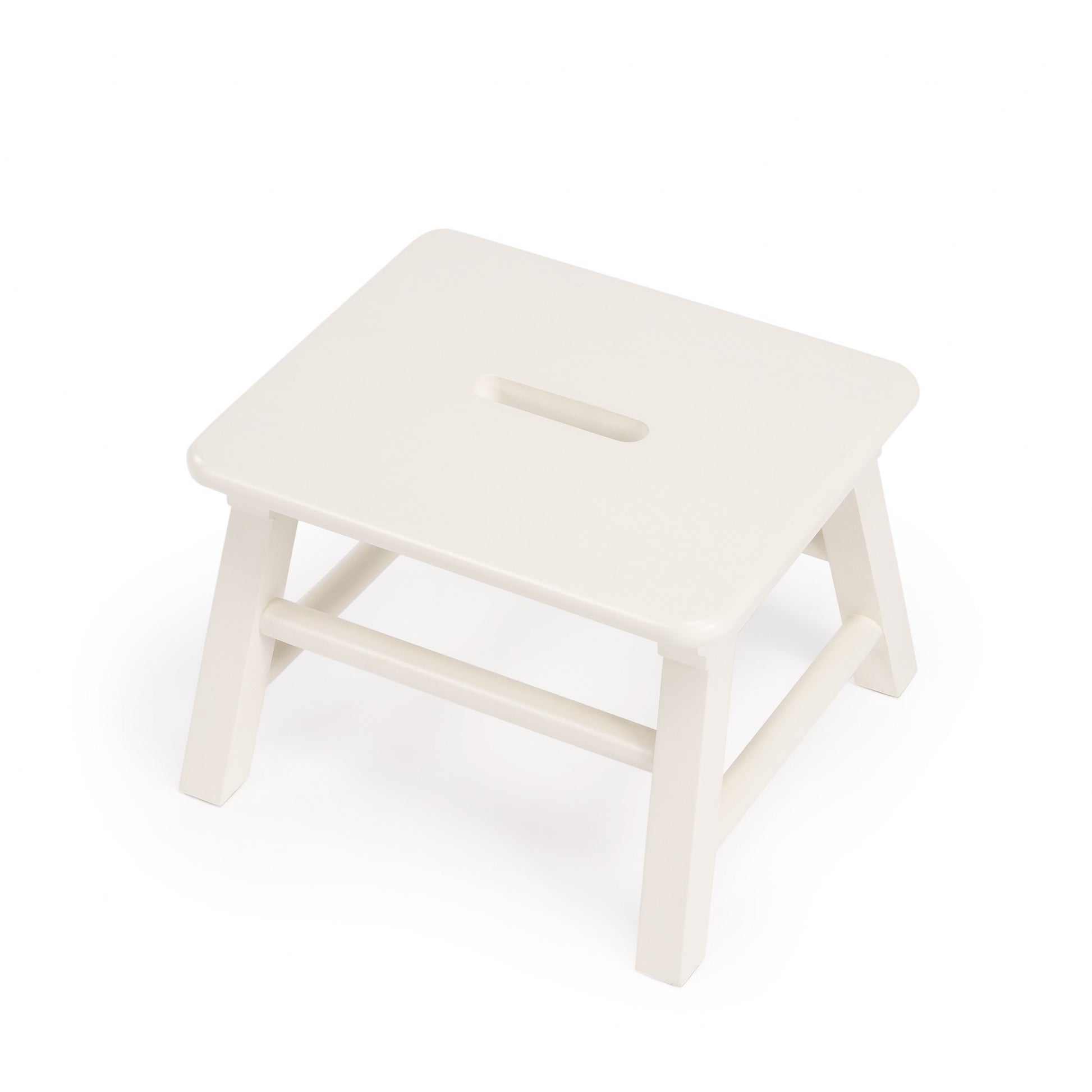 10" White Solid Wood Step Stool-Ladders-DECOROLALA