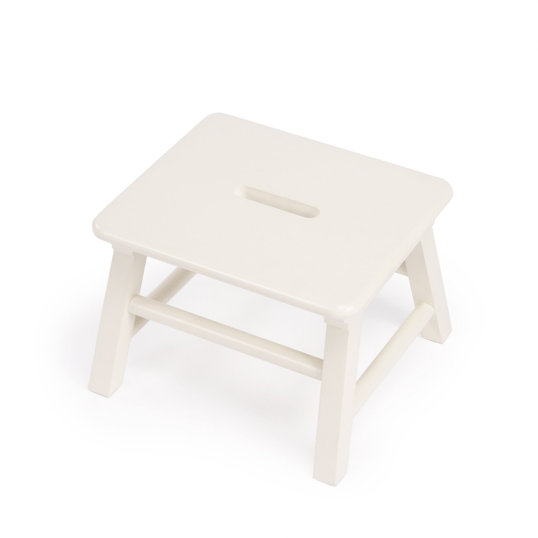 10" White Solid Wood Step Stool-Ladders-DECOROLALA