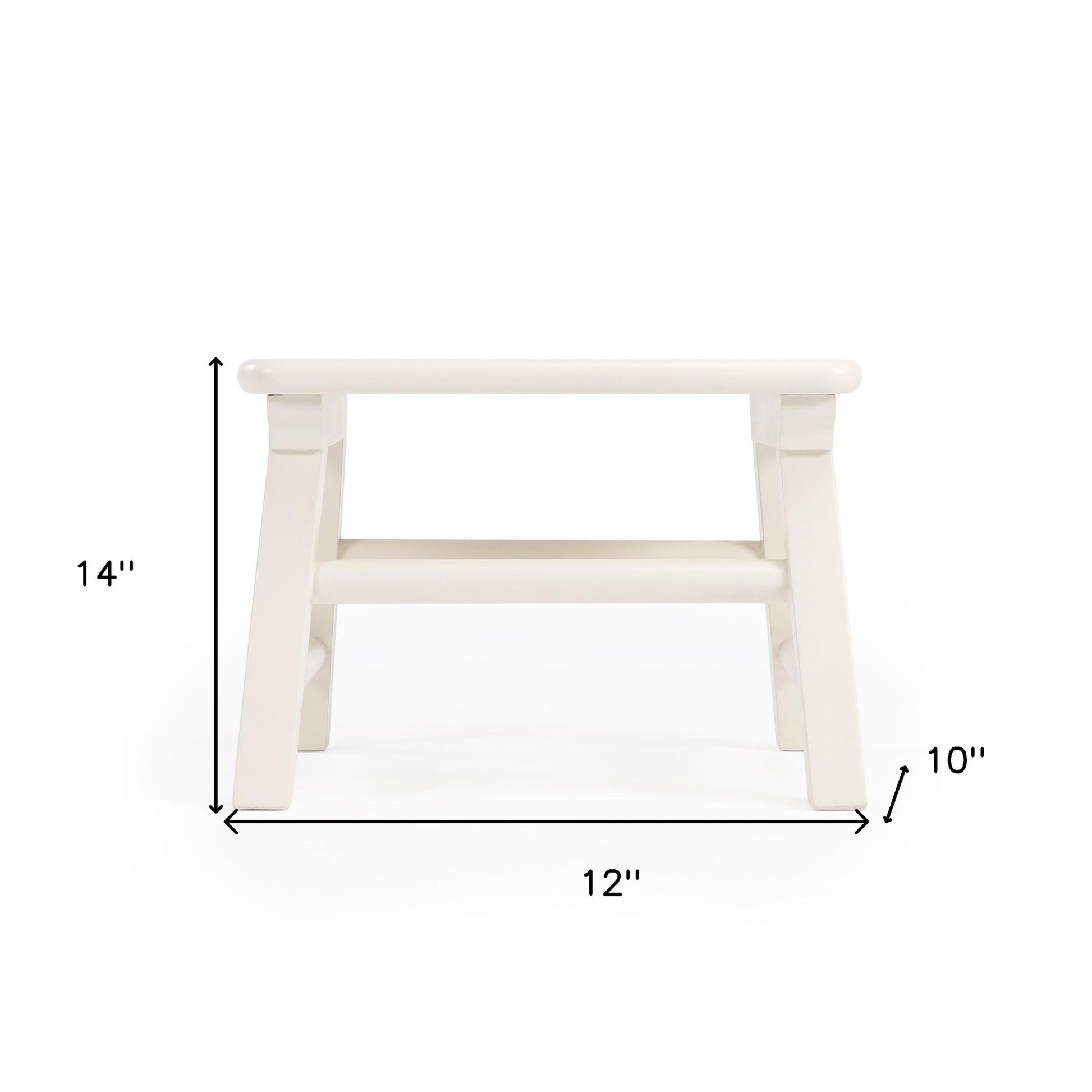 10" White Solid Wood Step Stool-Ladders-DECOROLALA