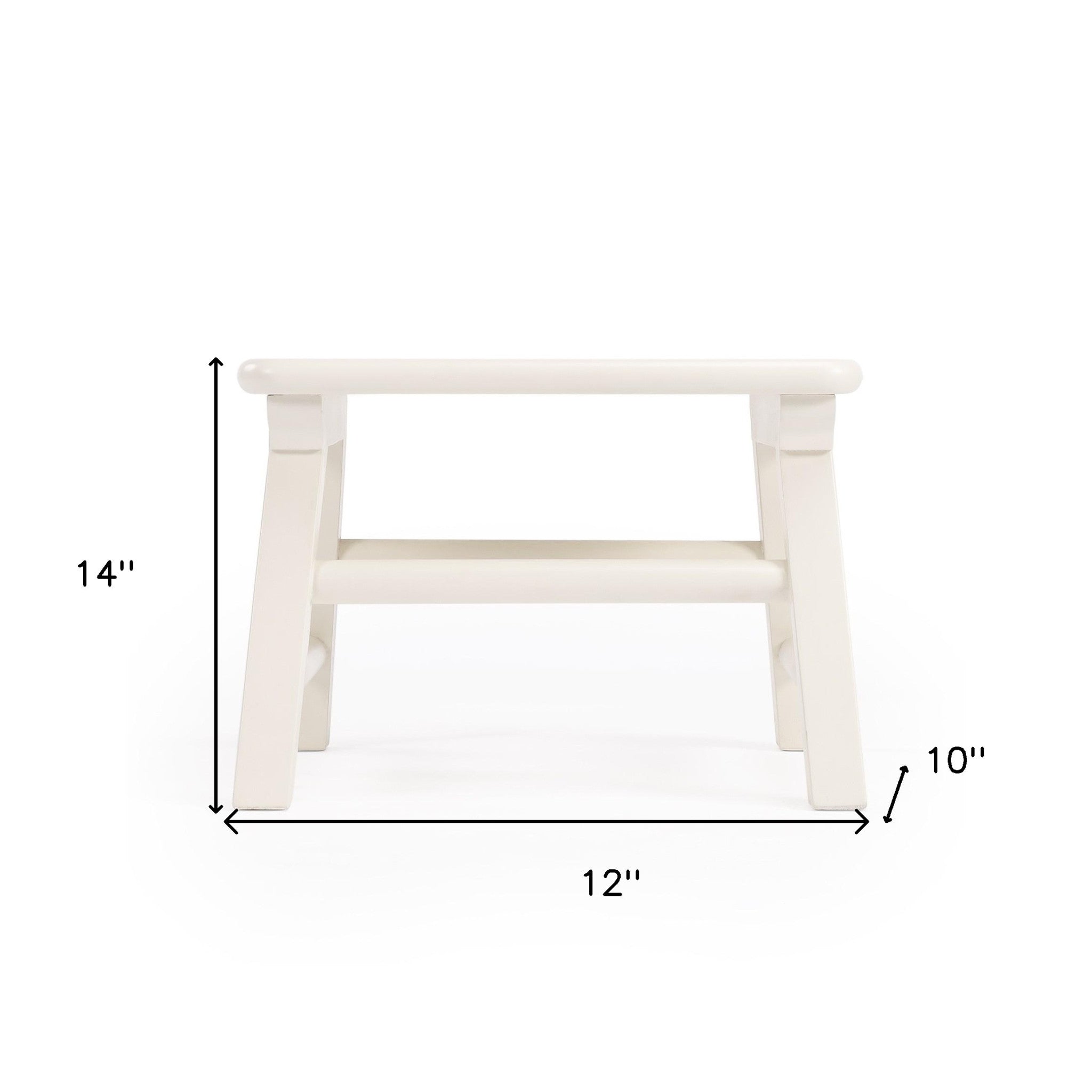 10" White Solid Wood Step Stool-Ladders-DECOROLALA
