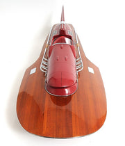 10" Wood Brown Ferrary Hydroplane RC Ready Boat Hand Painted Decorative Boat-Sculptures-DECOROLALA
