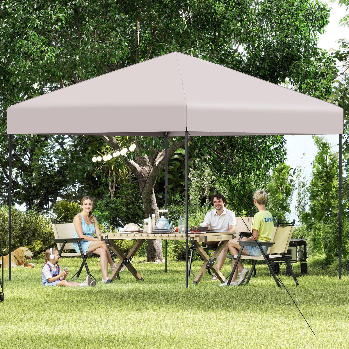 10 X 10 Feet Pop up Canopy Tent with Portable Carrying Bag and 8 Stakes-Yellow-Canopies-DECOROLALA