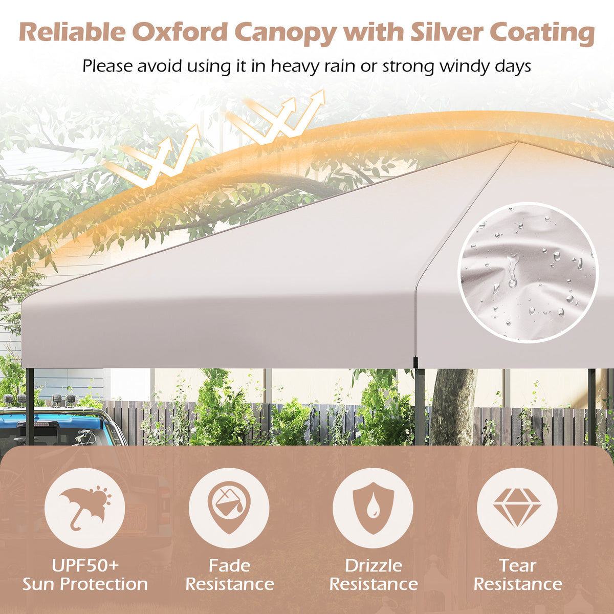 10 X 10 Feet Pop up Canopy Tent with Portable Carrying Bag and 8 Stakes-Yellow-Canopies-DECOROLALA