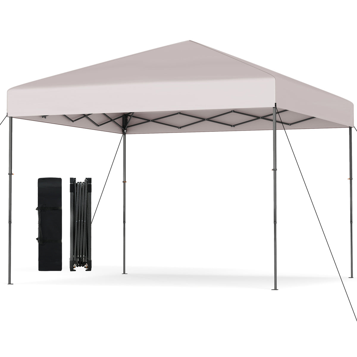 10 X 10 Feet Pop up Canopy Tent with Portable Carrying Bag and 8 Stakes-Yellow-Canopies-DECOROLALA
