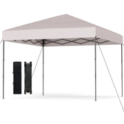 10 X 10 Feet Pop up Canopy Tent with Portable Carrying Bag and 8 Stakes-Yellow-Canopies-DECOROLALA