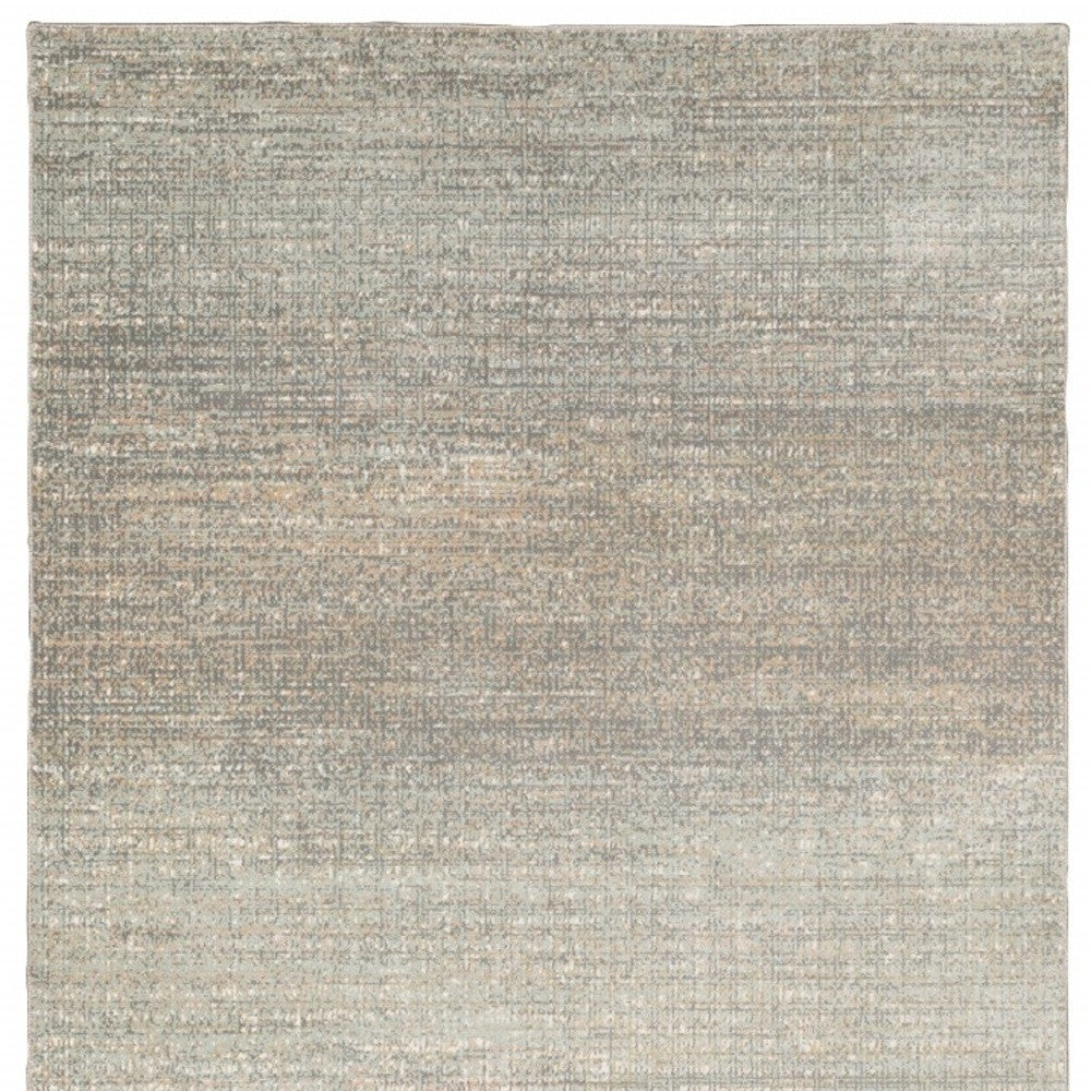 10' X 13' Gray And Green Abstract Distressed Area Rug-Area Rugs-DECOROLALA