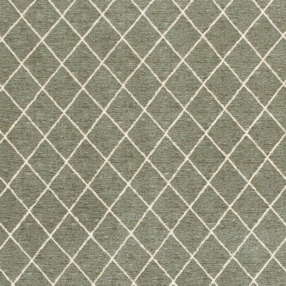 10' X 13' Gray And Ivory Diamond Indoor Area Rug-Area Rugs-DECOROLALA