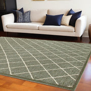 10' X 13' Gray And Ivory Diamond Indoor Area Rug-Area Rugs-DECOROLALA