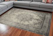 10' X 13' Ivory And Gray Pale Medallion Area Rug-Area Rugs-DECOROLALA