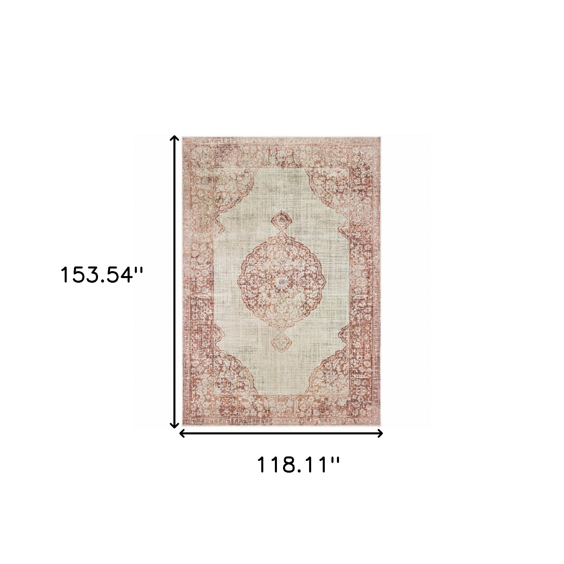 10' X 13' Ivory And Pink Medallion Area Rug-Area Rugs-DECOROLALA