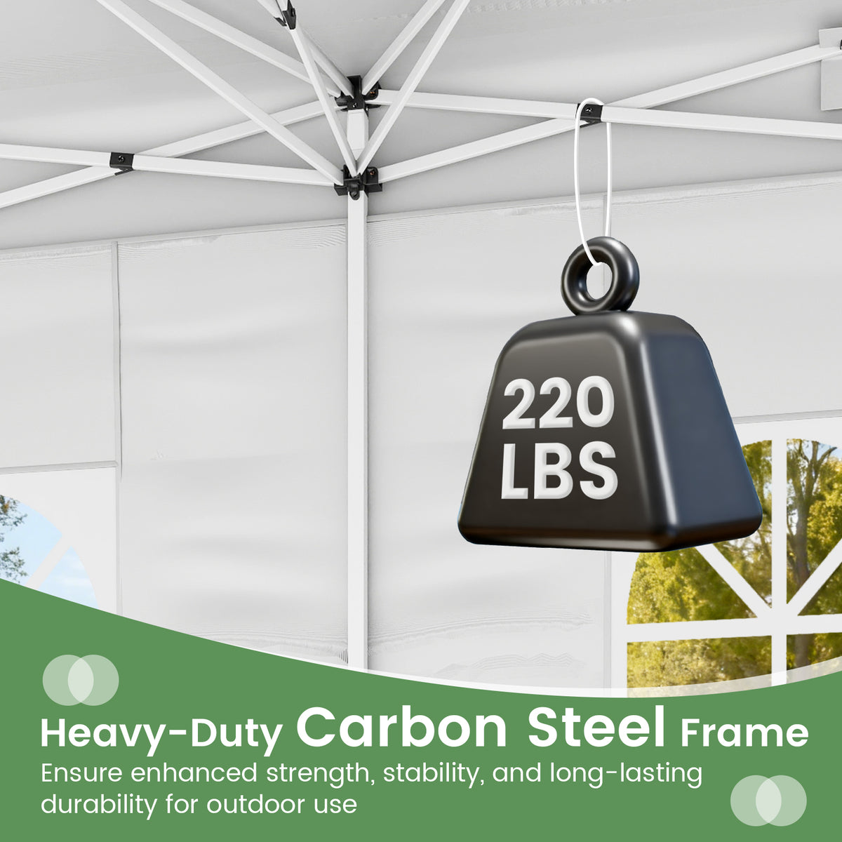10 X 20 Feet Pop up Canopy Tent Instant Setup with 6 Sidewalls-White-Canopies-DECOROLALA