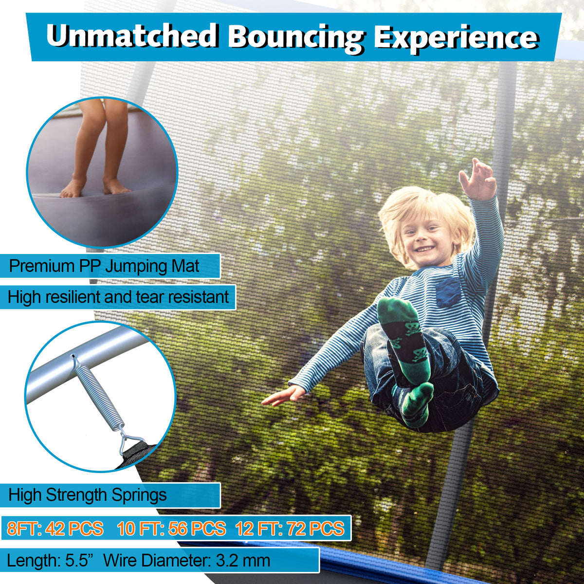 10 ft Recreational Trampoline with Enclosure Net and Ladder-Outdoor Play-DECOROLALA