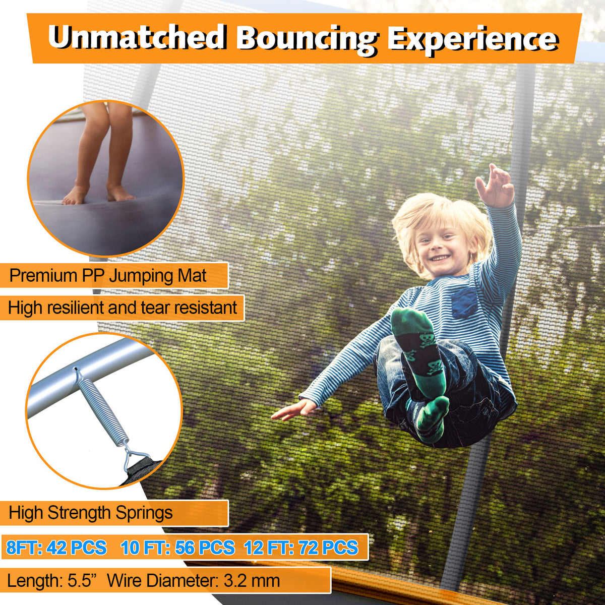 10 ft Recreational Trampoline with Enclosure Net and Ladder-Outdoor Play-DECOROLALA