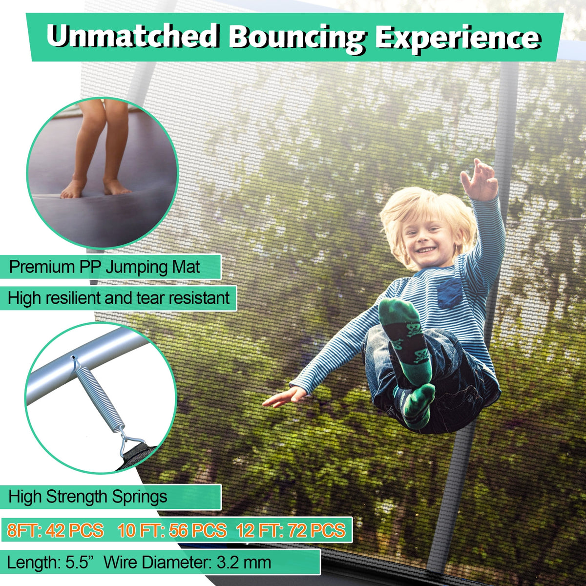 10 ft Recreational Trampoline with Enclosure Net and Ladder-Outdoor Play-DECOROLALA