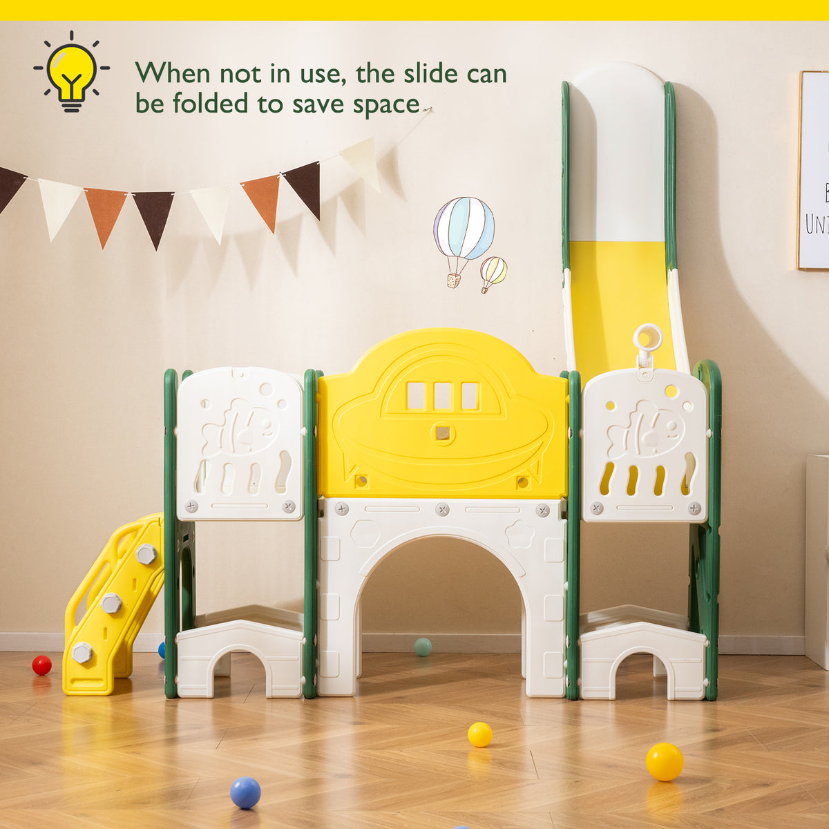 10-in-1 Toddler Slide and Climber Playset - Indoor Playground-Playground Climbers & Slides-DECOROLALA