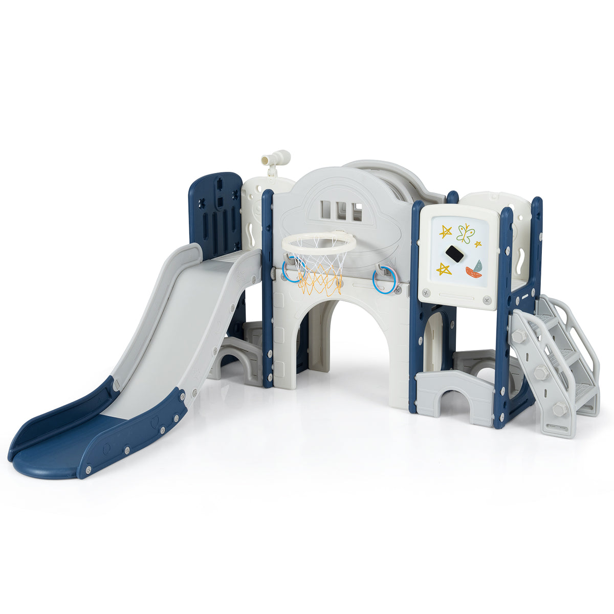 10-in-1 Toddler Slide and Climber Playset - Indoor Playground-Playground Climbers & Slides-DECOROLALA