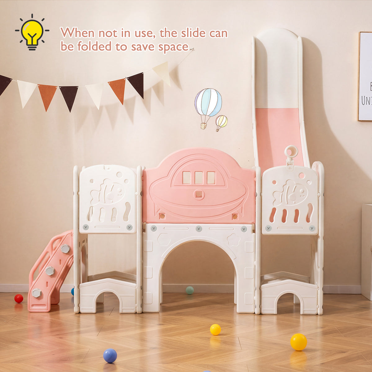 10-in-1 Toddler Slide and Climber Playset - Indoor Playground-Playground Climbers & Slides-DECOROLALA