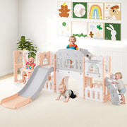 10-in-1 Toddler Swing & Slide Set w/ Basketball Hoop-Playground Climbers & Slides-DECOROLALA