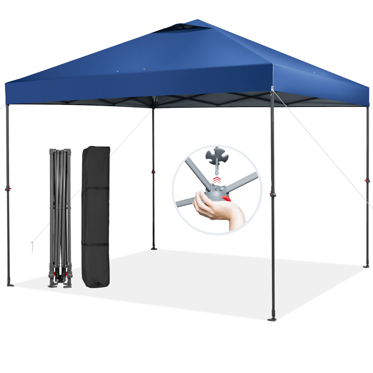 10 x 10 Feet Foldable Outdoor Instant Pop-up Canopy with Carry Bag-Blue-Canopies-DECOROLALA