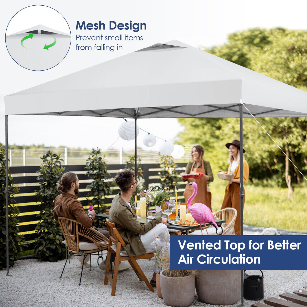 10 x 10 Feet Foldable Outdoor Instant Pop-up Canopy with Carry Bag-White-Canopies-DECOROLALA