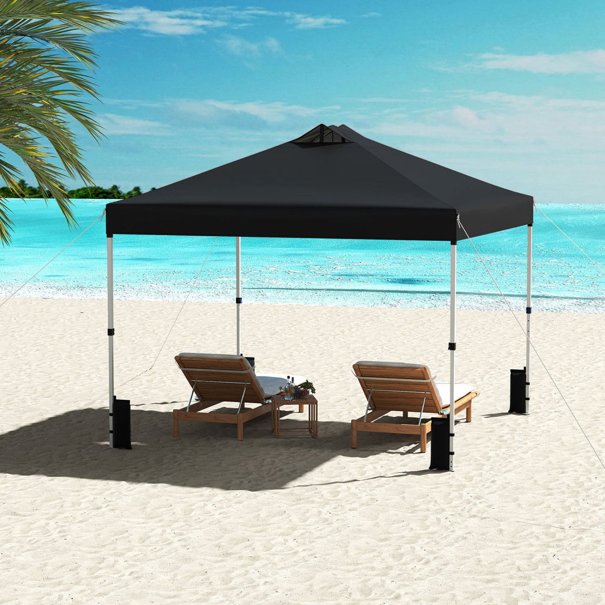 10 x 10 Feet Outdoor Commercial Pop up Canopy Tent-Black-Canopies-DECOROLALA