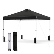 10 x 10 Feet Outdoor Commercial Pop up Canopy Tent-Black-Canopies-DECOROLALA