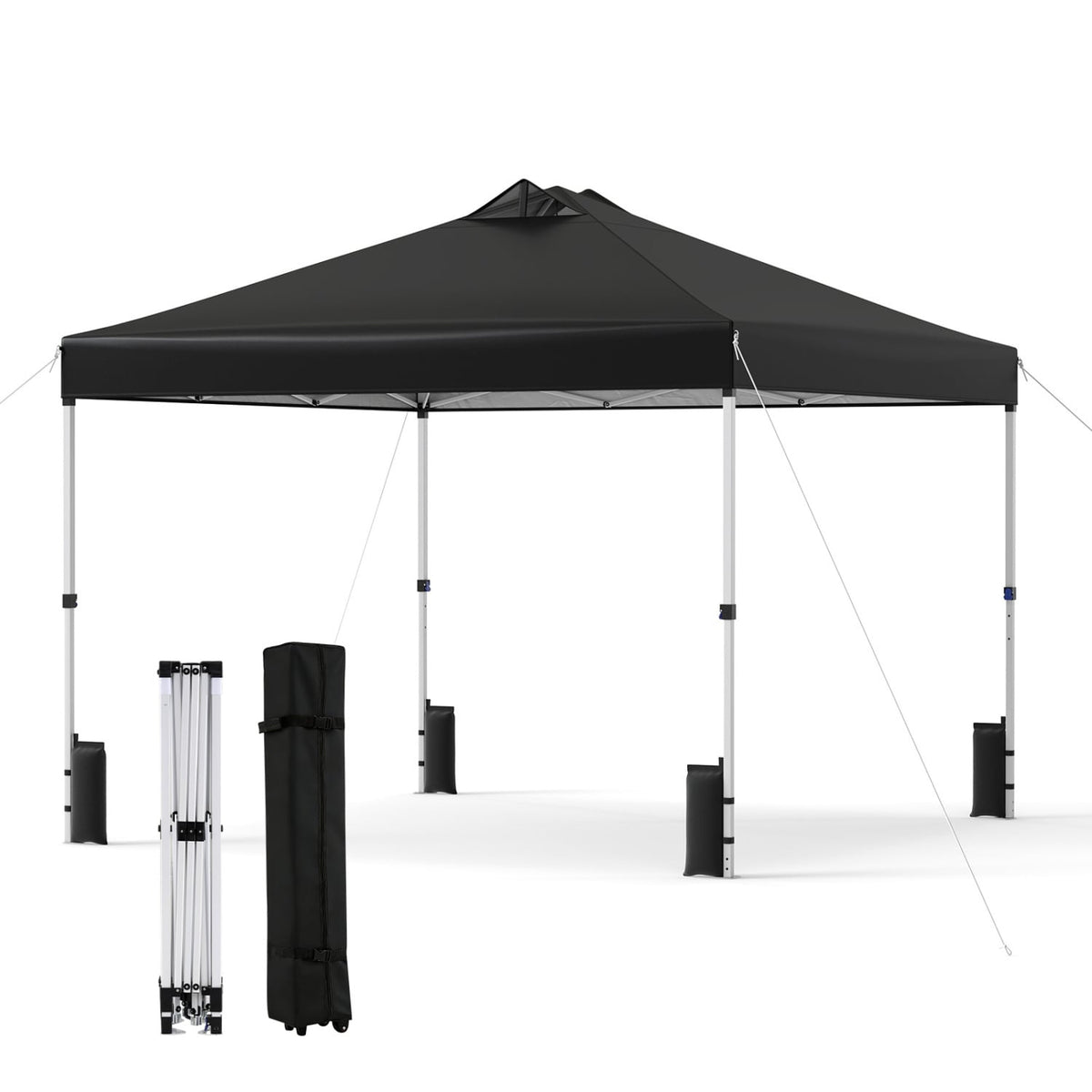 10 x 10 Feet Outdoor Commercial Pop up Canopy Tent-Black-Canopies-DECOROLALA