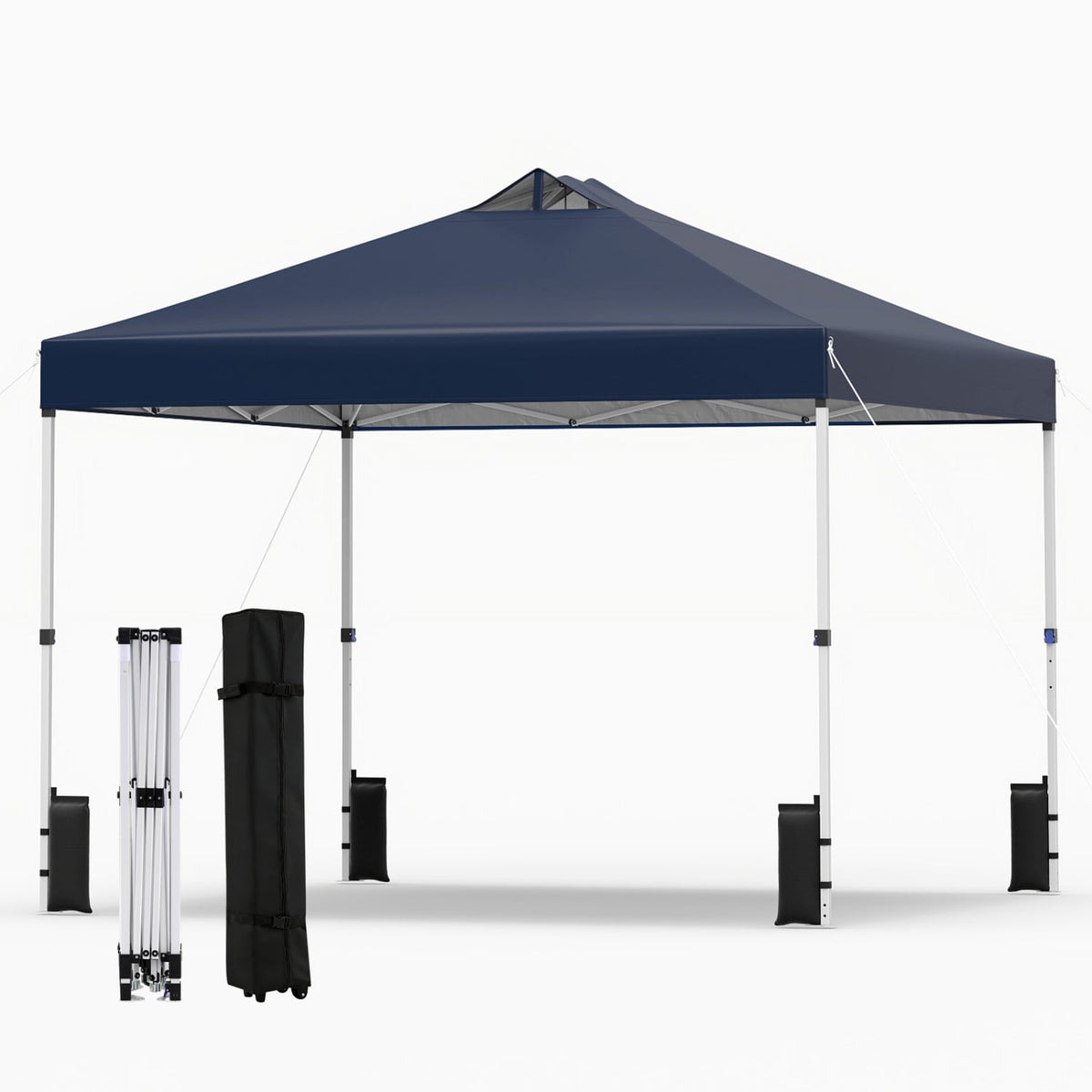 10 x 10 Feet Outdoor Commercial Pop up Canopy Tent-Blue-Canopies-DECOROLALA