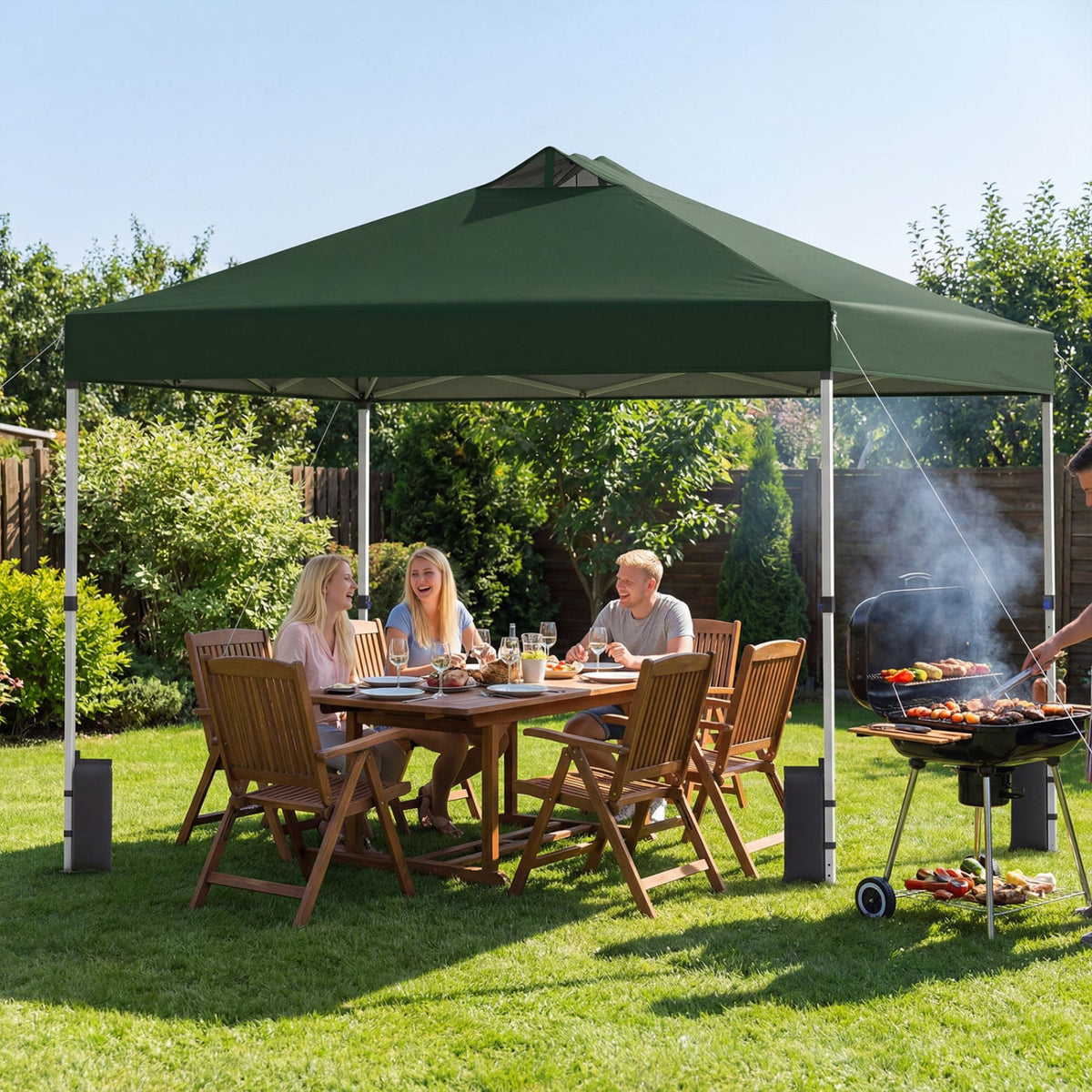 10 x 10 Feet Outdoor Commercial Pop up Canopy Tent-Green-Canopies-DECOROLALA