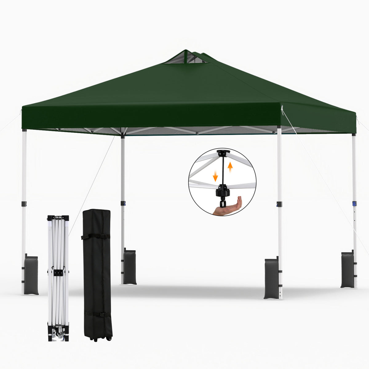 10 x 10 Feet Outdoor Commercial Pop up Canopy Tent-Green-Canopies-DECOROLALA