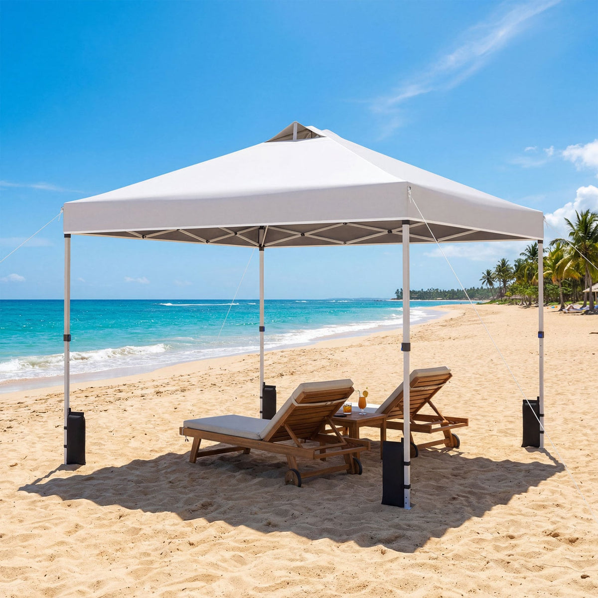 10 x 10 Feet Outdoor Commercial Pop up Canopy Tent-White-Canopies-DECOROLALA
