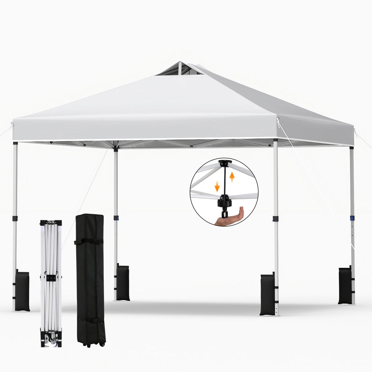 10 x 10 Feet Outdoor Commercial Pop up Canopy Tent-White-Canopies-DECOROLALA