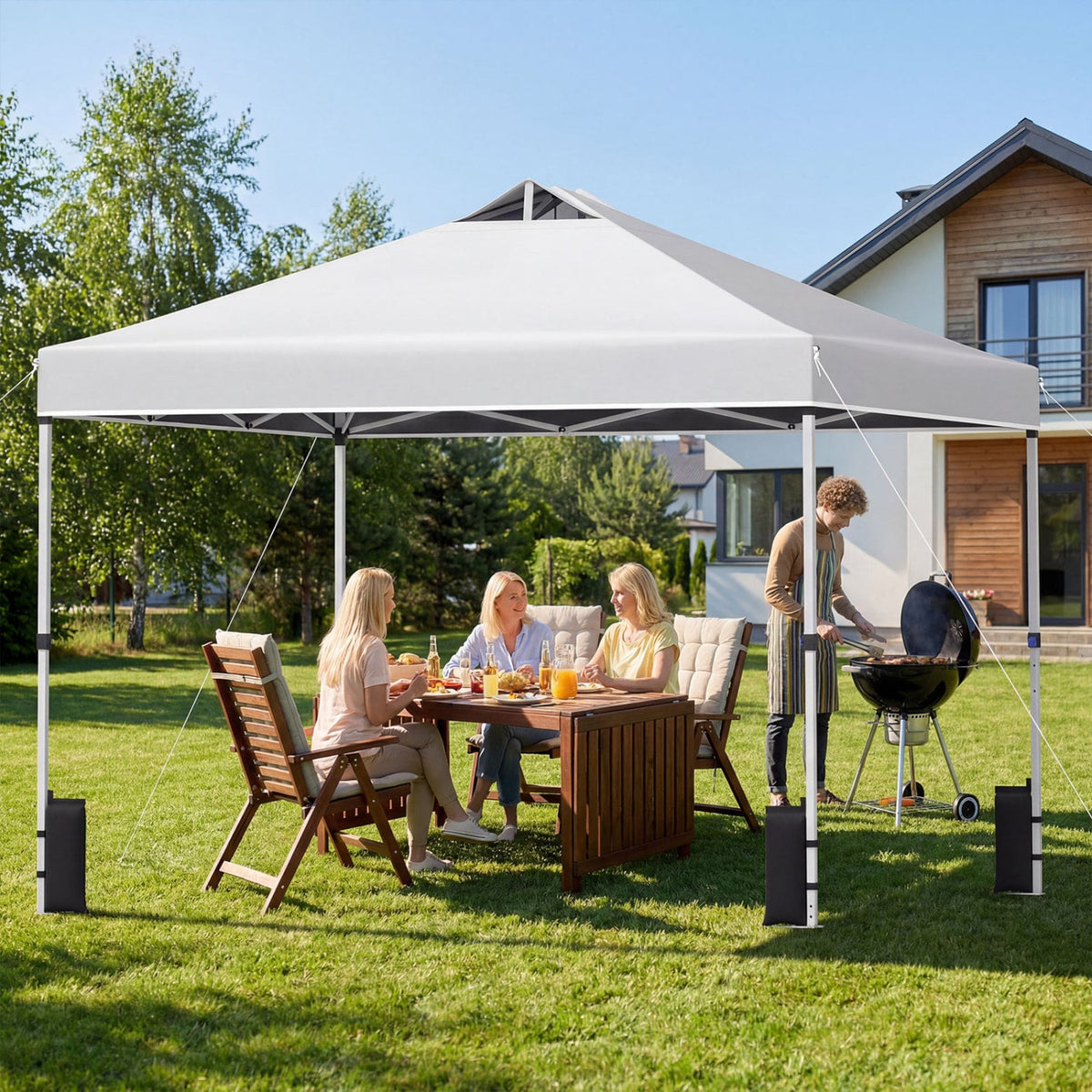 10 x 10 Feet Outdoor Commercial Pop up Canopy Tent-White-Canopies-DECOROLALA
