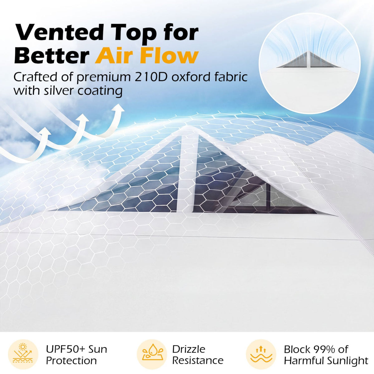 10 x 10 Feet Outdoor Commercial Pop up Canopy Tent-White-Canopies-DECOROLALA