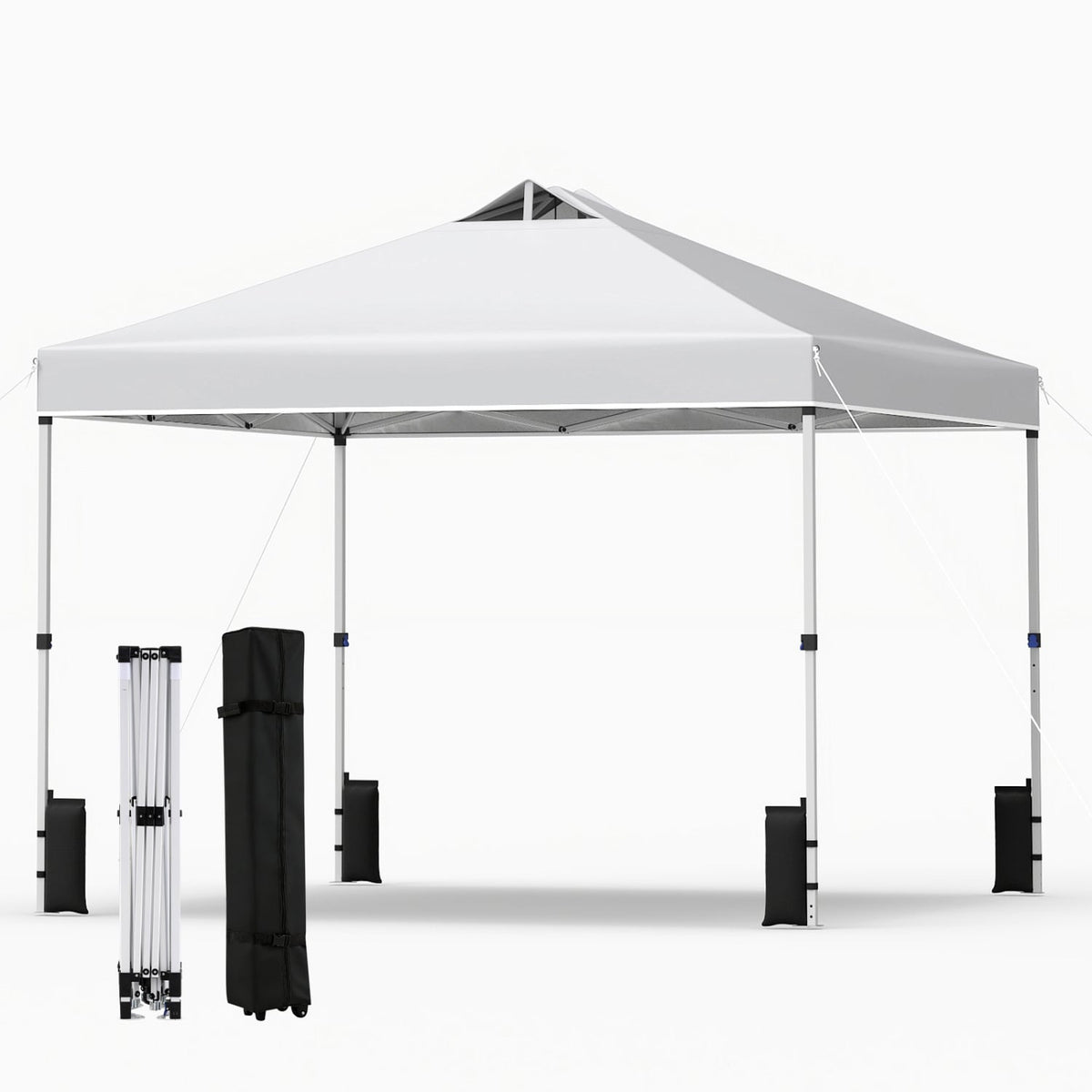 10 x 10 Feet Outdoor Commercial Pop up Canopy Tent-White-Canopies-DECOROLALA