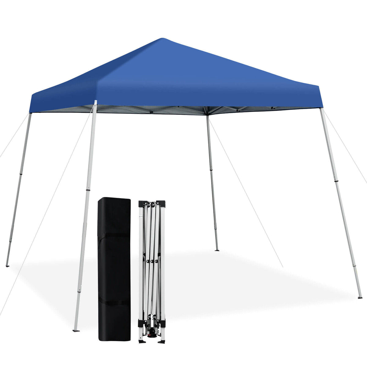 10 x 10 Feet Outdoor Instant Pop-up Canopy with Carrying Bag-Blue-Canopies-DECOROLALA