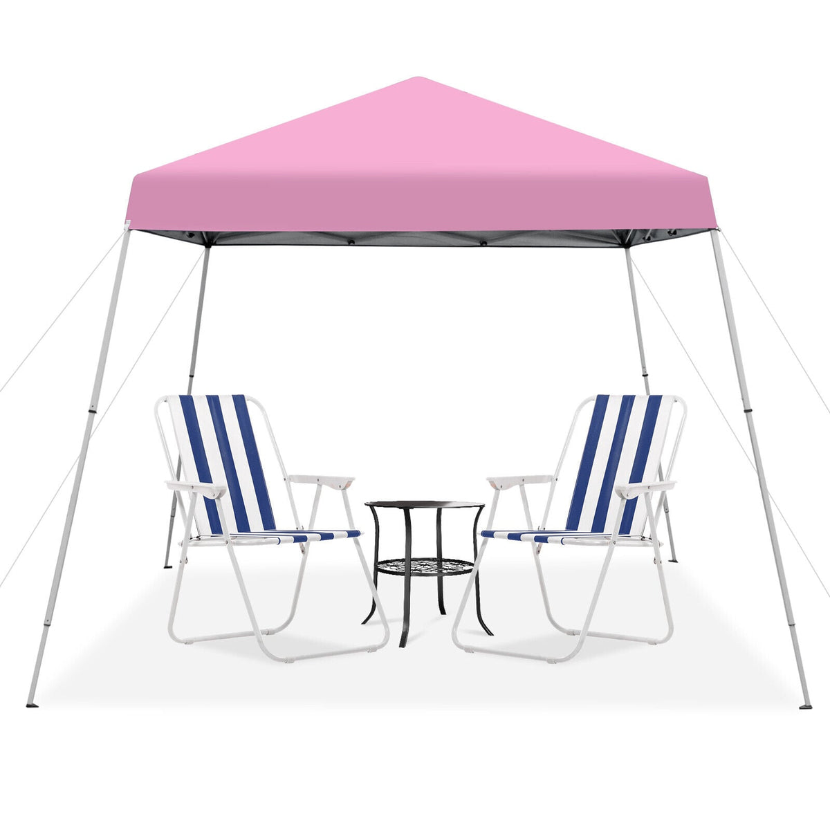 10 x 10 Feet Outdoor Instant Pop-up Canopy with Carrying Bag-Pink-Canopies-DECOROLALA