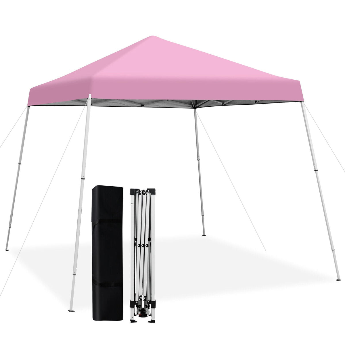 10 x 10 Feet Outdoor Instant Pop-up Canopy with Carrying Bag-Pink-Canopies-DECOROLALA