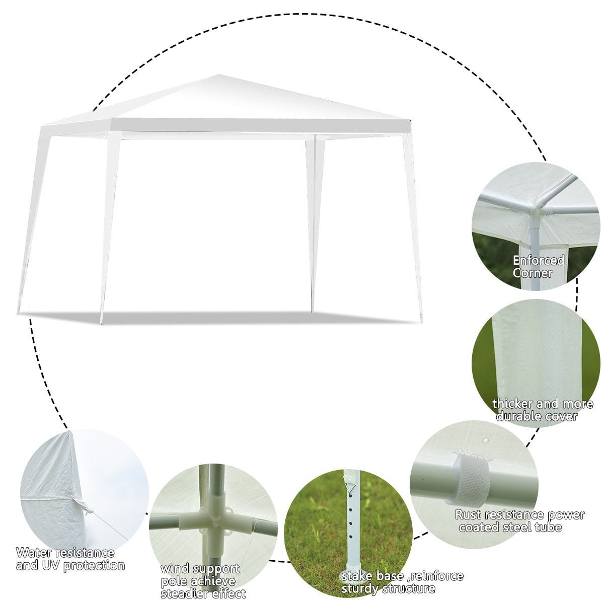 10 x 10 Feet Outdoor Wedding Canopy Tent for Backyard-Canopies-DECOROLALA