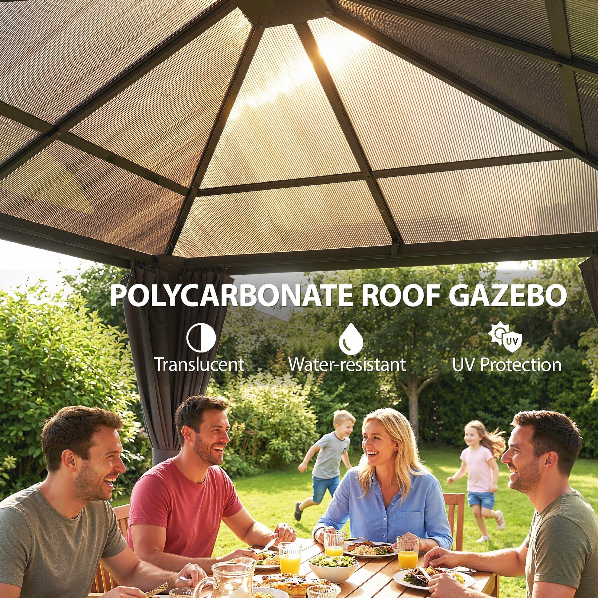 10' x 10' Hardtop Gazebo UV50+ Light Grey-DECOROLALA