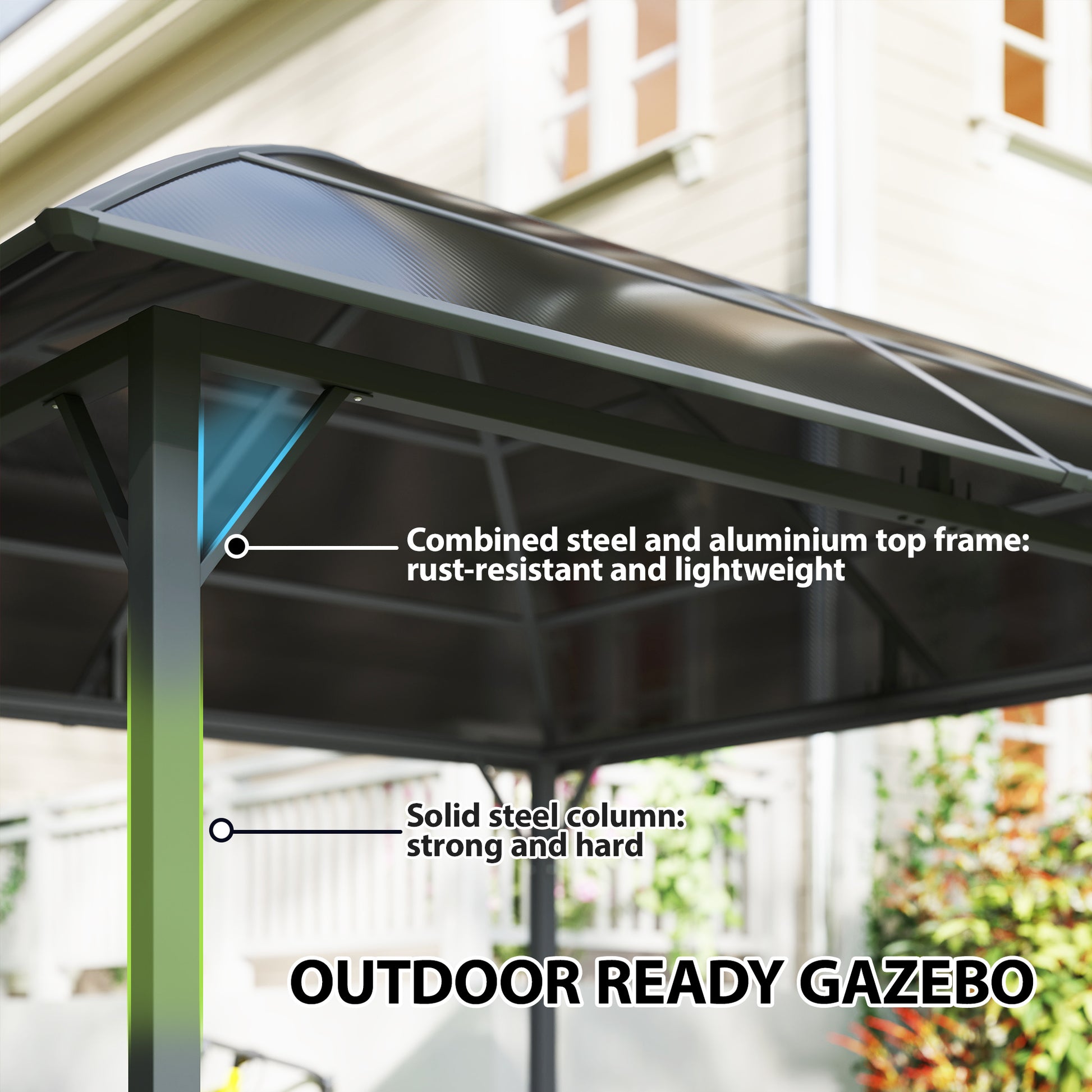 10' x 10' Hardtop Gazebo UV50+ Light Grey-DECOROLALA