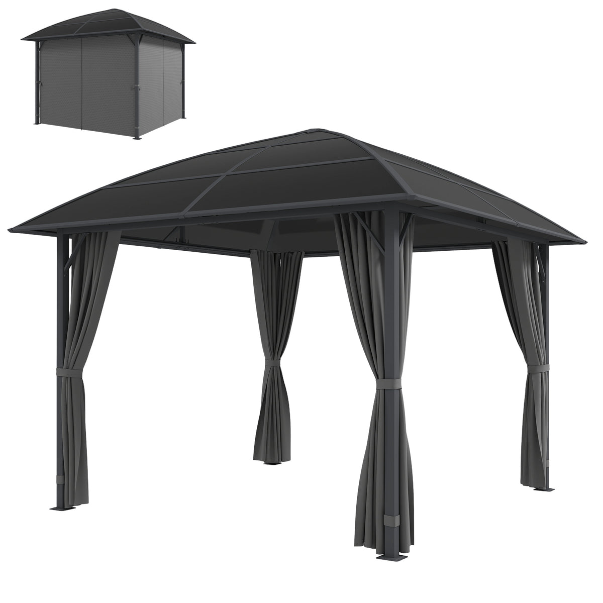 10' x 10' Hardtop Gazebo UV50+ Light Grey-Gazebos-DECOROLALA