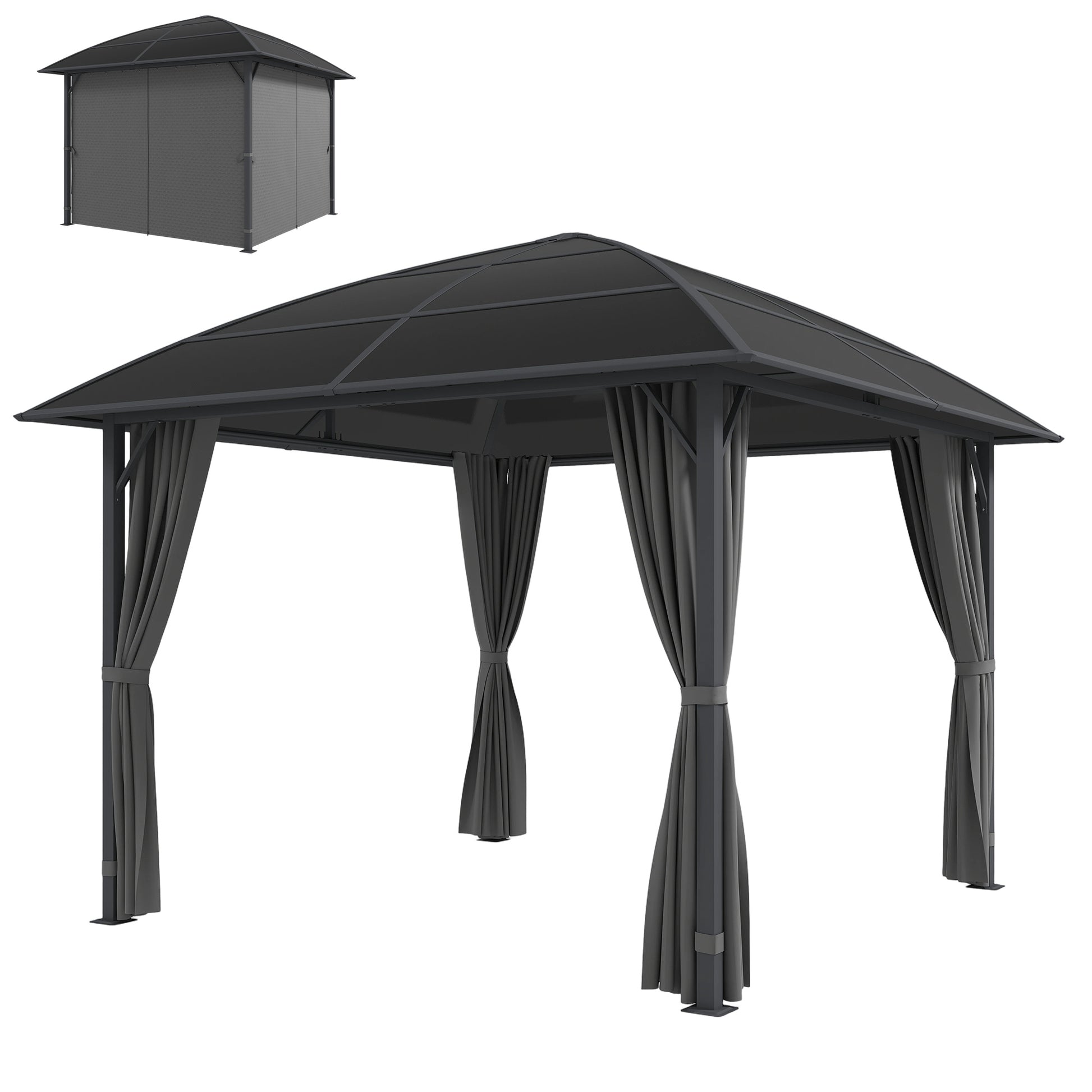 10' x 10' Hardtop Gazebo UV50+ Light Grey-DECOROLALA