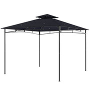10' x 10' Outdoor Gazebo - 2-Tier Soft Top Metal Frame Navy Blue-DECOROLALA