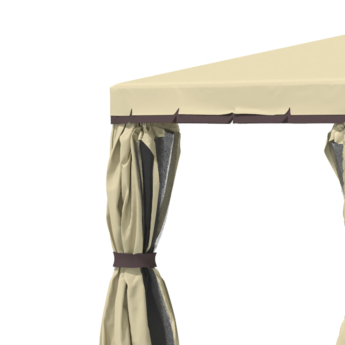 10' x 10' Outdoor Gazebo - Beige 2-Tier Mesh-Gazebos-DECOROLALA
