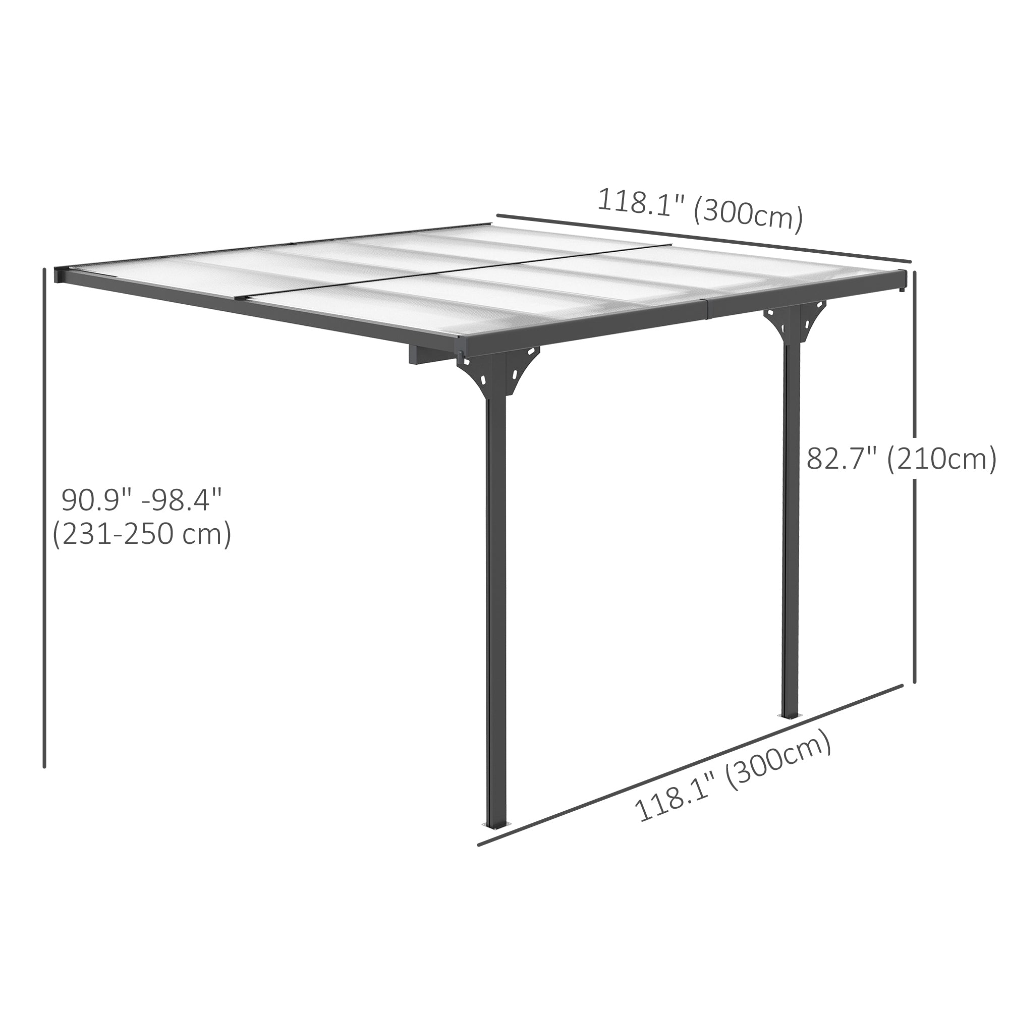 10' x 10' Outdoor Pergola Gazebo Grey-DECOROLALA