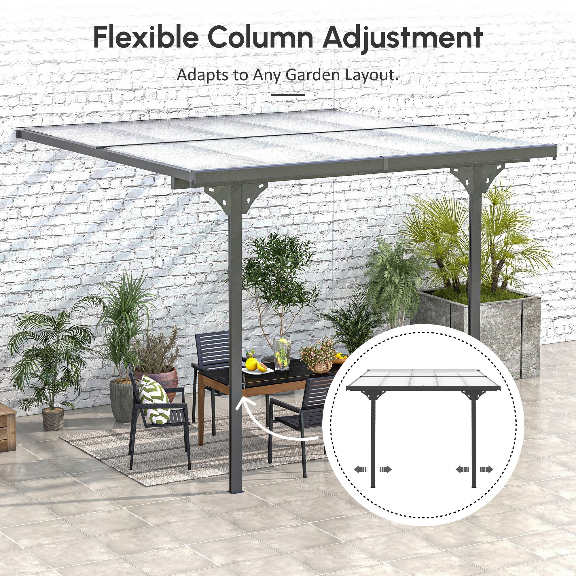 10' x 10' Outdoor Pergola Gazebo Grey-DECOROLALA