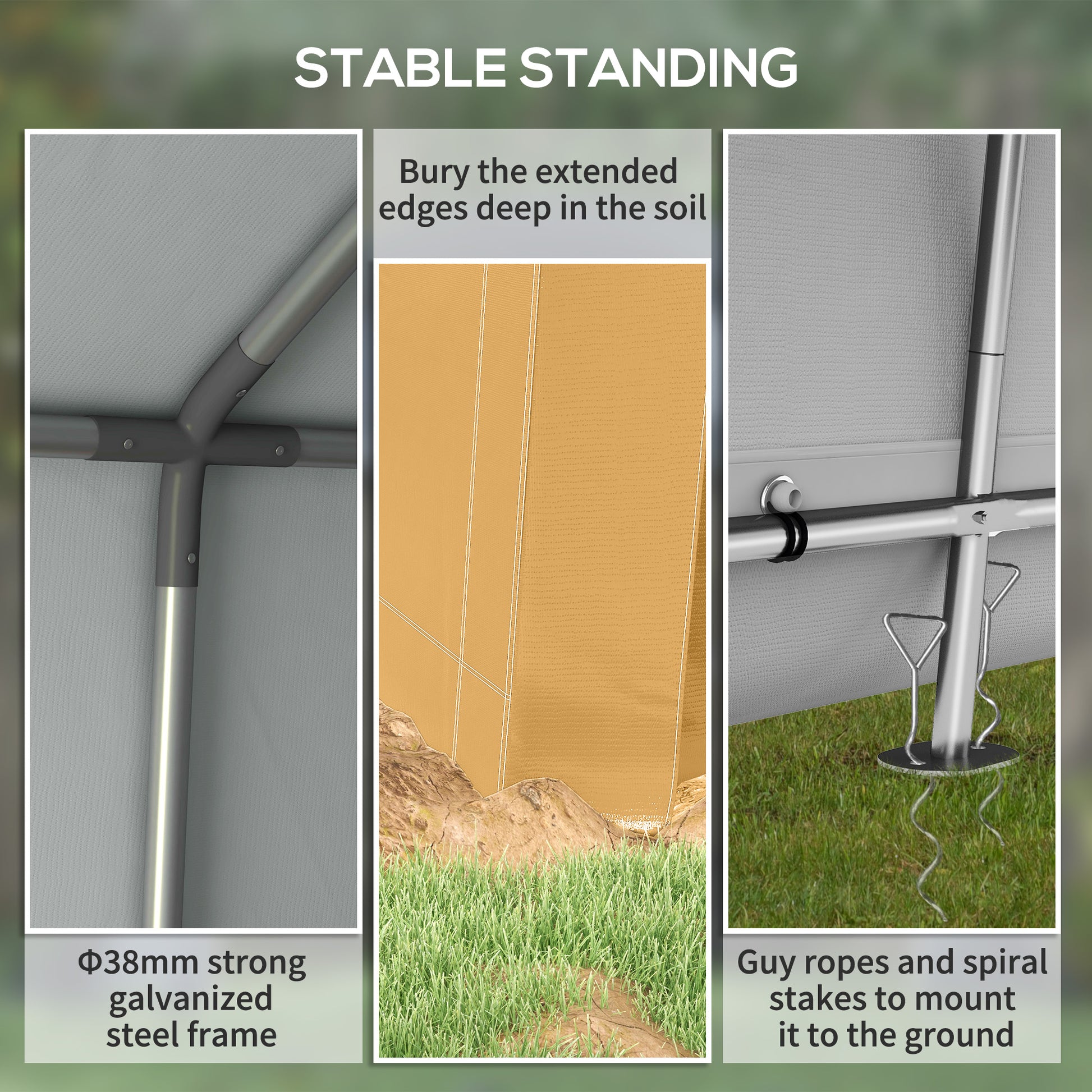 10' x 10' Outdoor Storage Shed Portable Garage - Beige-Patio & Garden > Lawn & Garden > Sheds > Portable Shed-DECOROLALA